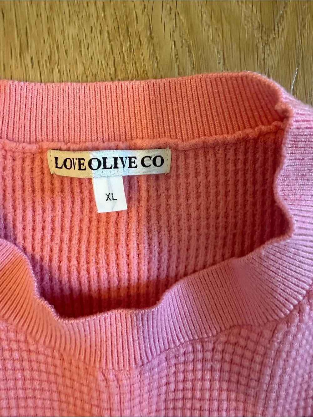 Boutique Waffle Knit Lounge Set Pink XL Top 1X Wide Leg Pants Cozy Matching